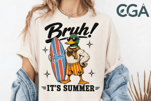 Aloha Surfing Mallard Duck PNG: Your Go-To Summer Design Asset