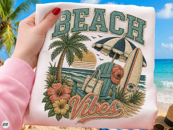 Beach Vibes Vintage Summer Vacation PNG: Your Go-To Summer Asset