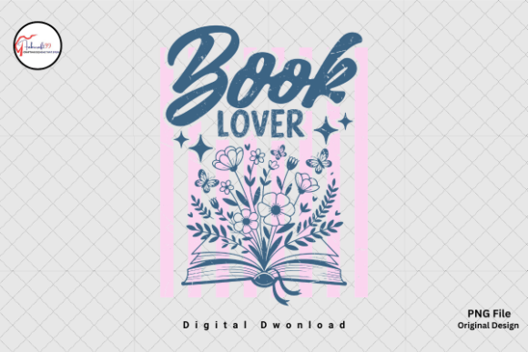 Book Lover PNG: Floral Reading Design for Cozy Aesthetic Projects