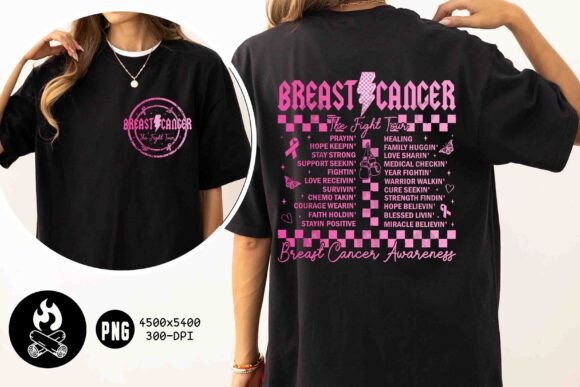 Breast Cancer Fight Tour PNG: A Bold Tribute in Design