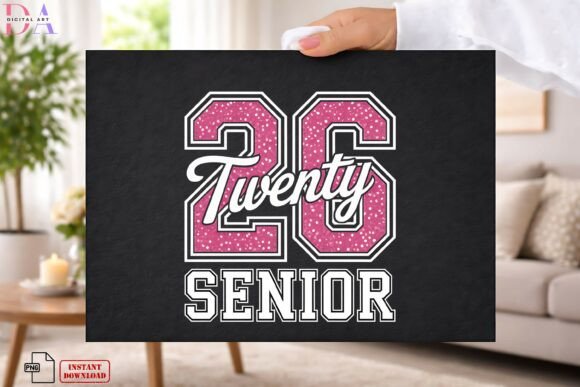 Celebrate the Class of 2026 with Bold Pink Glitter Typography