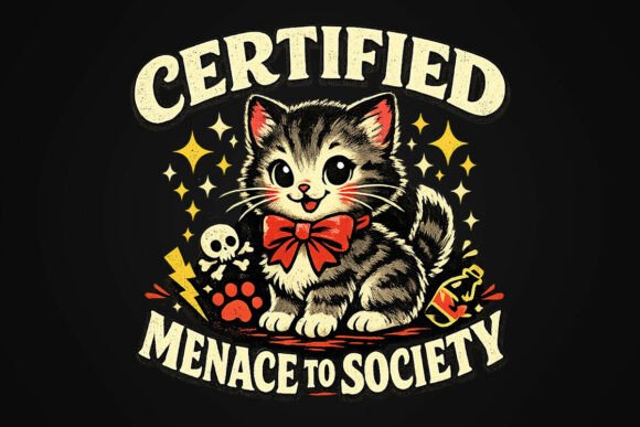 Certified Menace Funny Cat PNG: Chaos Meets Cuteness