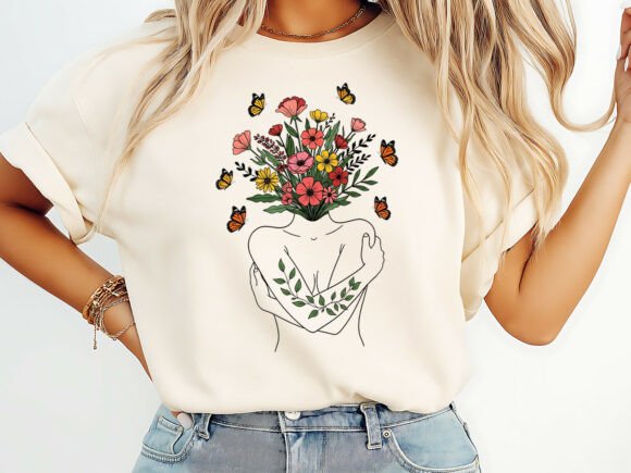 Floral Self Love Mental Health T-Shirt: Wear Your Wellness