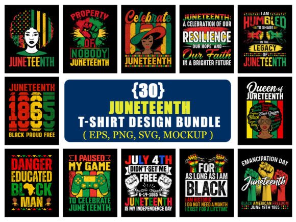 Freedom Juneteenth T-Shirt Design Bundle for Cultural Pride