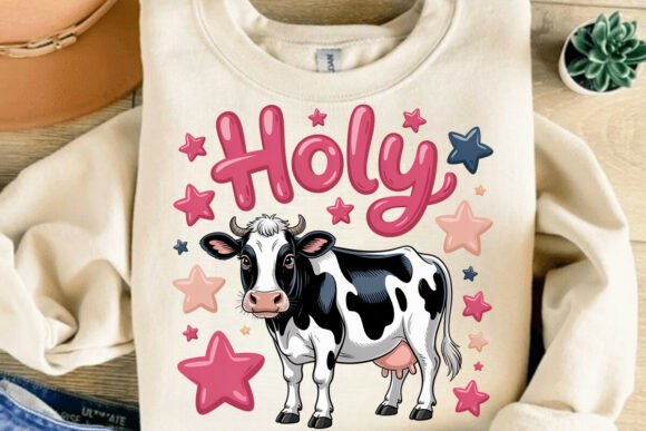 Holy Cow Funny Sarcastic PNG Design: A Playful Western Vibe