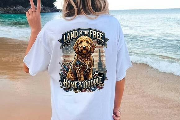Land of the Free Home of the Doodle PNG: A Patriotic Design Asset