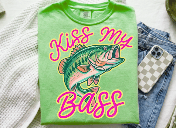 Preppy Kiss My Bass Fish Png: A Graphic for the Modern Outdoorsman
