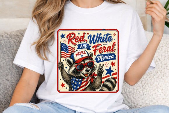 Red White and Feral Merica PNG: The Raccoon Who Stole 4th of July