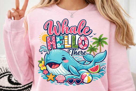 Whale Hello There PNG: A Playful Summer Design Asset